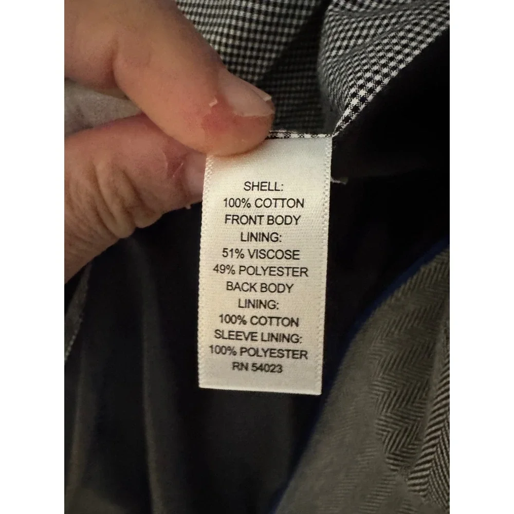 Banana Republic Tailored Fit Blazer 40R – Gray Herringbone Cotton Sport Coat‎